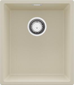 PRIMAGRAN lavello sottopiano in granito beige 41x47cm, set lavello 1 vasca + scarico, lavello in granito da base 45 cm - London