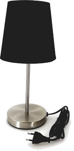 Lampada da tavolo con paralume in tessuto nero "Blacky"