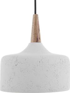 BELIANI Lampada a sospensione con paralume in gesso bianco ed elemento in legno