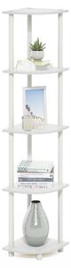 Furinno Turn-N-Tube, scaffale angolare a 5 ripiani, libreria, bianco – bianco/bianco, dimensioni: 5 ripiani