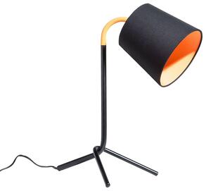 Lampada da Tavolo Nera con Base Treppiede in Metallo Arancio 42H cm Lampada da Notte di Design Moderno Beliani