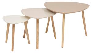 Set di 3 tavoli contenitori MILEO, beige