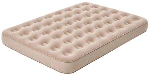 Materasso gonfiabile in velluto - Letto matrimoniale per ospiti - 190 cm - Per 2 persone - Pieghevole - Antiscivolo - Rialzato - Beige