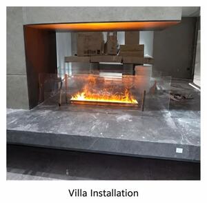 Camino elettrico a vapore - Camino elettrico da incasso - 60 cm - Fiamma 3D - 168 modalità di illuminazione della fiamma - Riempimento automatico dell'acqua - Senza funzione di riscaldamento - Telecomando