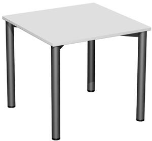 Scrivania Flex a 4 gambe, diritta, diverse dimensioni e colori, colore decorazione: grigio chiaro, dimensioni piano del tavolo: 80 x 80 cm, colore struttura: antracite