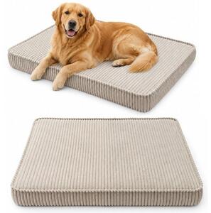 Lettino Per Cani Cuscino Per Cani Tappetino Per Cani Cord Xl 120X80 Cm Beige