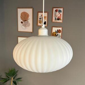 Lampadario in vetro bianco Lampada a sospensione con testa a tulipano bianco