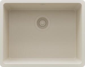 PRIMAGRAN lavello sottopiano in granito beige 56x44cm, set lavello 1 vasca + scarico, lavello in granito da base 60 cm - Venice Easy