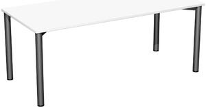 Scrivania ad altezza fissa, 1800x800x720, bianco/antracite