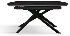 Tavolo allungabile in ceramica nero sahara con gambe nere 120x88