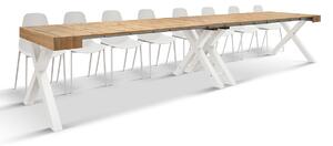 Consolle allungabile <b> Grazia </b> da 45 a 402 con gambe bianche a X