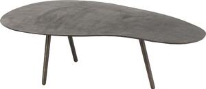 Tavolino contemporaneo a goccia in nero, alluminio/metallo - lunghezza 119 cm