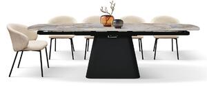 Tavolo in ceramica terra nova con base nera 180x90