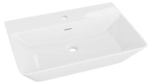 LAVITA Mobile lavabo sospeso Cabrera Grande | Lavabo da appoggio rettangolare | Lavabo con troppofilo e foro per rubinetto | Realizzato in porcellana di alta qualità | Mobile lavabo | 60x42,5x13,5 cm | Bianco lucido