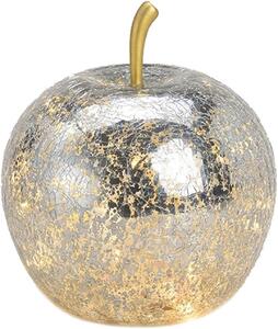 Lampada decorativa a LED "Apfel" in vetro, stile anni '20, catena luminosa a LED, con timer, diametro 16 cm, colore argento