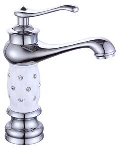 Rubinetto da cucina vintage e retrò, miscelatore monocomando, acciaio inossidabile, finitura spazzolata, colore argento