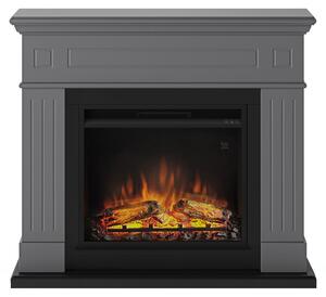 TAGU Larsen nero Camino elettrico con Powerflame da 23 pollici, decorazione, camino riscaldante 1500W, timer 7 giorni, spegnimento automatico, interruttore on/off, regolabile