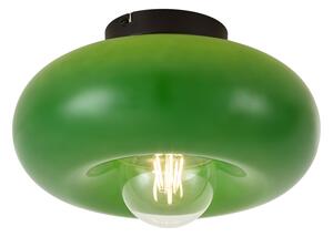 Plafoniera retrò nera con vetro verde 30 cm - Glaze