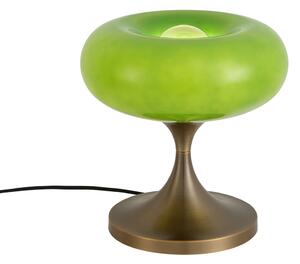 Lampada da tavolo retrò bronzo scuro con paralume in vetro verde 31 cm - Glaze
