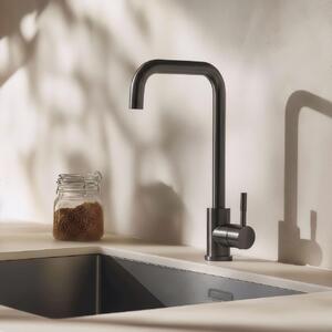 Miscelatore per cucina in acciaio inossidabile con rivestimento PVD, finitura "Gun Metal", modello PS8010-61, linea Pure.Sink