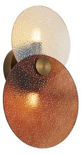 Applique Art Déco bronzo scuro con vetro ambrato 2 luci - Text