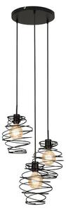 Lampada a sospensione a 3 luci, altezza 130 cm, diametro 42,5 cm, colore nero