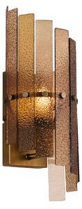 Lampada da parete di design bronzo scuro con vetro ambrato - Versailles