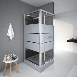Doccia completa MARWELL Doccia completa Dusy 90 x 90 x 225 cm - set completo incl. piatto doccia e rubinetto - doccia rotonda con ingresso frontale