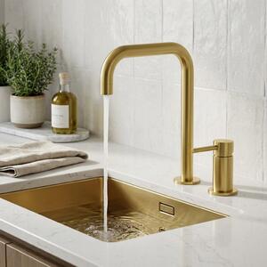 Miscelatore per cucina, finitura oro, modello PLX2HU-60, linea Pure.Sink