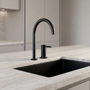 Miscelatore da cucina nero con bocchetta rotonda, modello PLX2HR-10 Pure.Sink