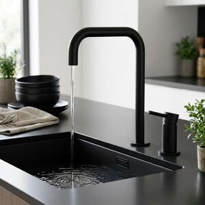 Miscelatore da cucina nero, modello PLX2HU-10, serie Pure.Sink
