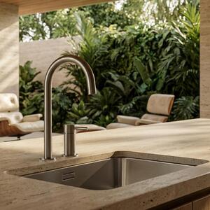 Miscelatore da cucina in acciaio inossidabile con bocchetta rotonda, modello PLX2HR-02 Pure.Sink