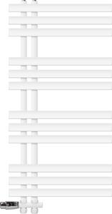 Radiatore da bagno LuxeBath Design, 500x1000 mm, bianco, set di collegamento termostatico tramite attacco a pavimento, senza elemento riscaldante