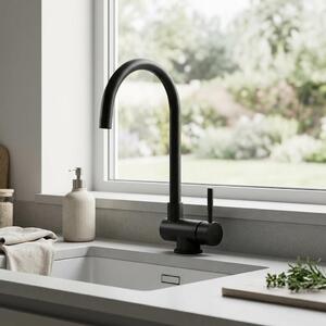 Miscelatore da cucina estraibile, acciaio inossidabile nero, modello Forma BL-1012-FM, marca Aquanello