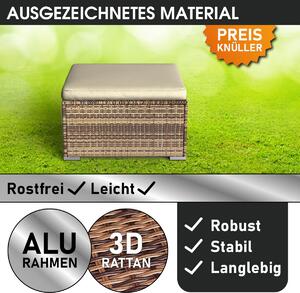 Sgabello in polyrattan marrone