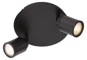 Faretto moderno per bagno nero 2 luci IP44 - Ducha