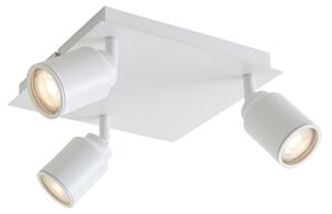 Faretto da bagno moderno bianco quadrato 3 luci IP44 - Ducha