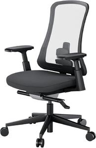 Sedia da ufficio ergonomica - Sedia da lavoro confortevole - Adatta a lunghe sessioni di lavoro - Supporto lombare regolabile - Taglia L - Colore nero