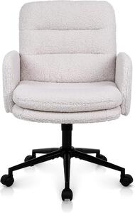 Sedia da ufficio in stile cachemire - Sedia confortevole - Ideale per lavorare da casa - Rotazione a 360 gradi - Dimensioni: 61x60x97 cm - Colore: crema
