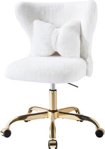 Sedia da ufficio con rotelle - Sedia girevole per bambine - Ideale per lavorare da casa e studiare - Regolabile in altezza - 60 x 53,5 cm - Bianca