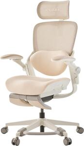 Sedia da ufficio ergonomica - Sedia da donna, sedia confortevole - Ideale per il lavoro da casa, per un ambiente rilassante - Supporto lombare regolabile - Profondità della seduta: 6 cm - Colore: beige