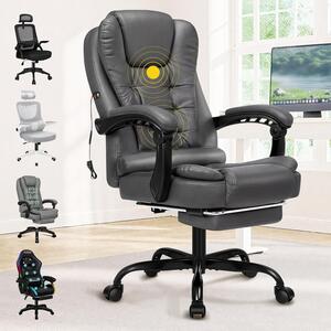 Sedia da ufficio - Sedia confortevole - Ideale per il lavoro da casa - Schienale ergonomico - Portata massima: 180 kg - Grigia