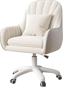 Sedia da ufficio - Sedia da lavoro confortevole - Lavorare comodamente - Poggiatesta regolabile - Portata fino a 200 kg - Beige
