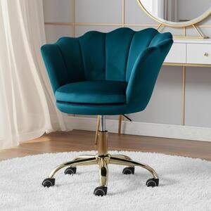 Sedia da ufficio girevole - Sedia confortevole - Ideale per il lavoro da casa - Altezza regolabile - Altezza da 76 a 85 cm - Turchese