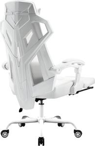 Sedia da ufficio ergonomica - Sedia girevole, confortevole - Adatta per lavorare a lungo - Schienale in rete - Portata massima: 150 kg - Colore: bianco