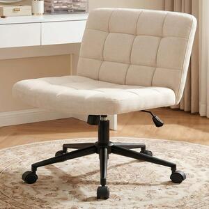 Sedia da ufficio ergonomica – Senza braccioli – Per un lavoro confortevole – Seduta particolarmente ampia – 63x51 cm – Beige