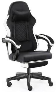 Sedia ergonomica - Sedia da ufficio, sedia da gaming - Comfortevole per lavorare - Con poggiapiedi - Altezza 116 cm - Colore nero