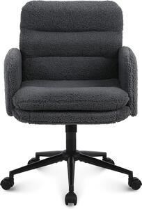 Sedia da ufficio - Sedia confortevole - Ideale per il lavoro da casa - Tessuto in cashmere morbido - Altezza 97 cm - Grigio scuro