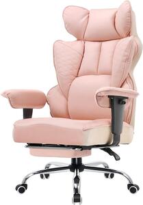 Sedia da ufficio ergonomica - Sedia da lavoro confortevole - Adatta a lunghe sessioni di lavoro - Supporto lombare integrato - Profondità della seduta: 50 cm - Colore: rosa corallo