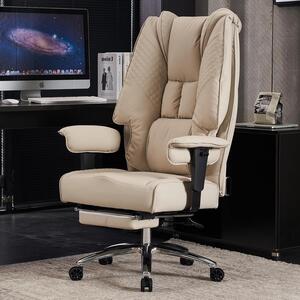 Sedia da ufficio ergonomica - Sedia direzionale XXL - Adatta per un uso prolungato - Sedile con molle a sacco da 14 cm - Portata massima di 200 kg - Colore beige